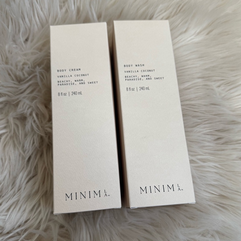 ☀️NEW MINIMLA Vanilla Coconut Body Collection Body Wash and Body Cream